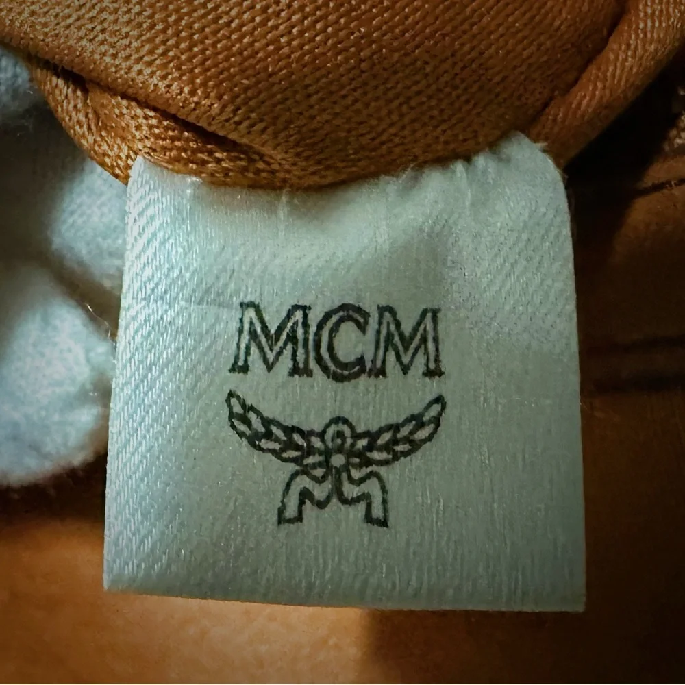 Authentic MCM Vintage shoulder bag Tan Leather Satchel tote bag - Picture 9 of 17